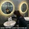 Gương tròn treo Lavabo Toilet WC có đèn led